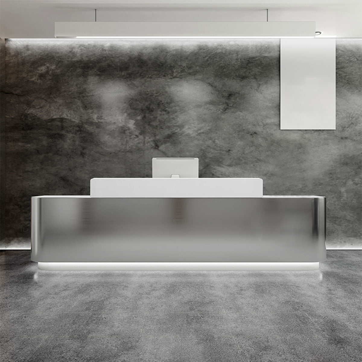 Modern Stainless Steel Front Desk Cashier Counter Reception Desk