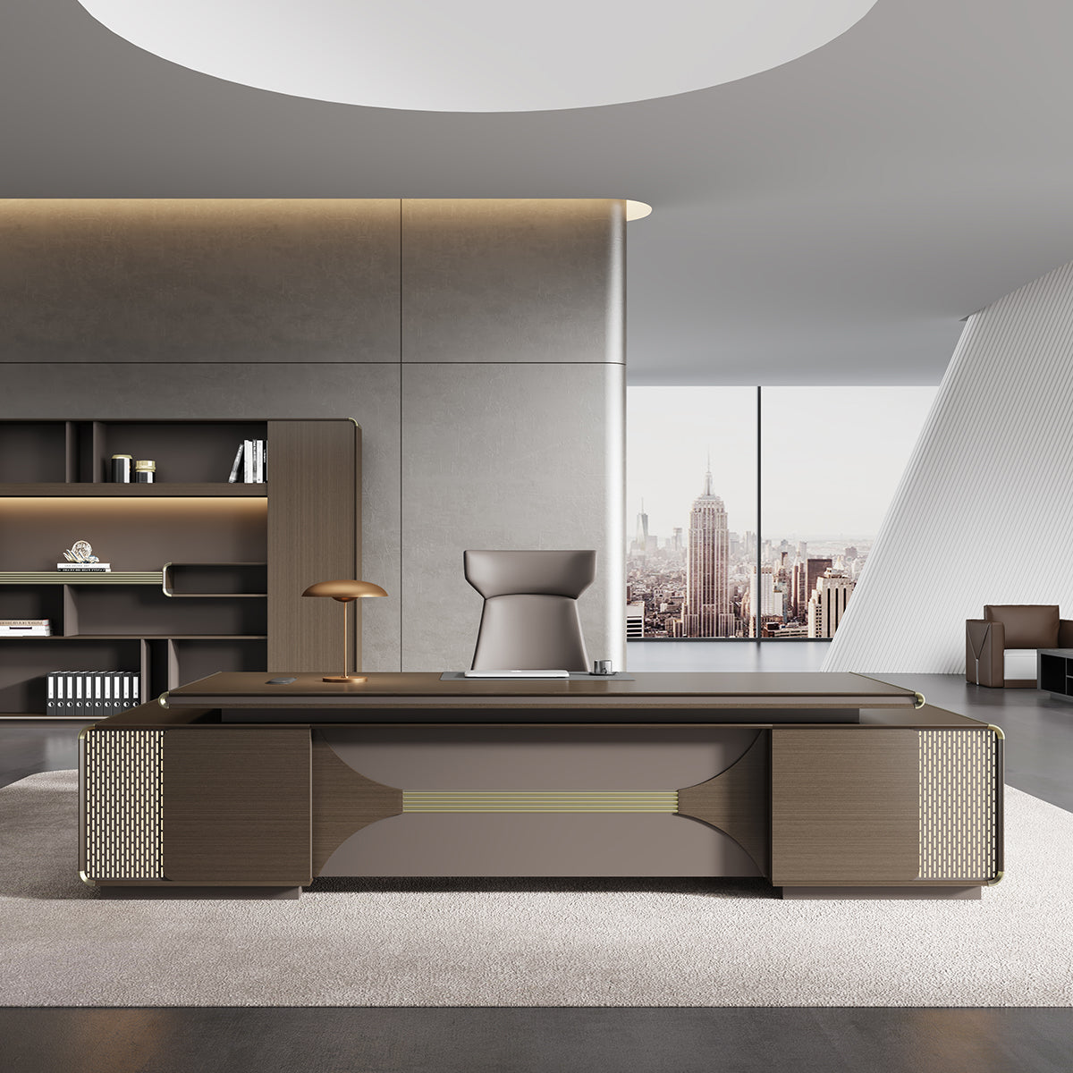 High-End Executive Desk with Spacious Desktop