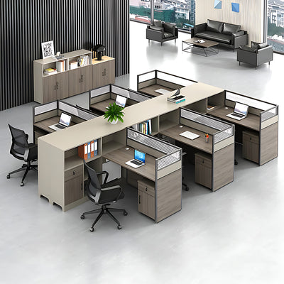 Contemporary Minimalist Multi-functional Office Desk with Partition Design