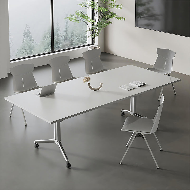 Sturdy Foldable Conference Table with Eco-Friendly Board and Wide Top
