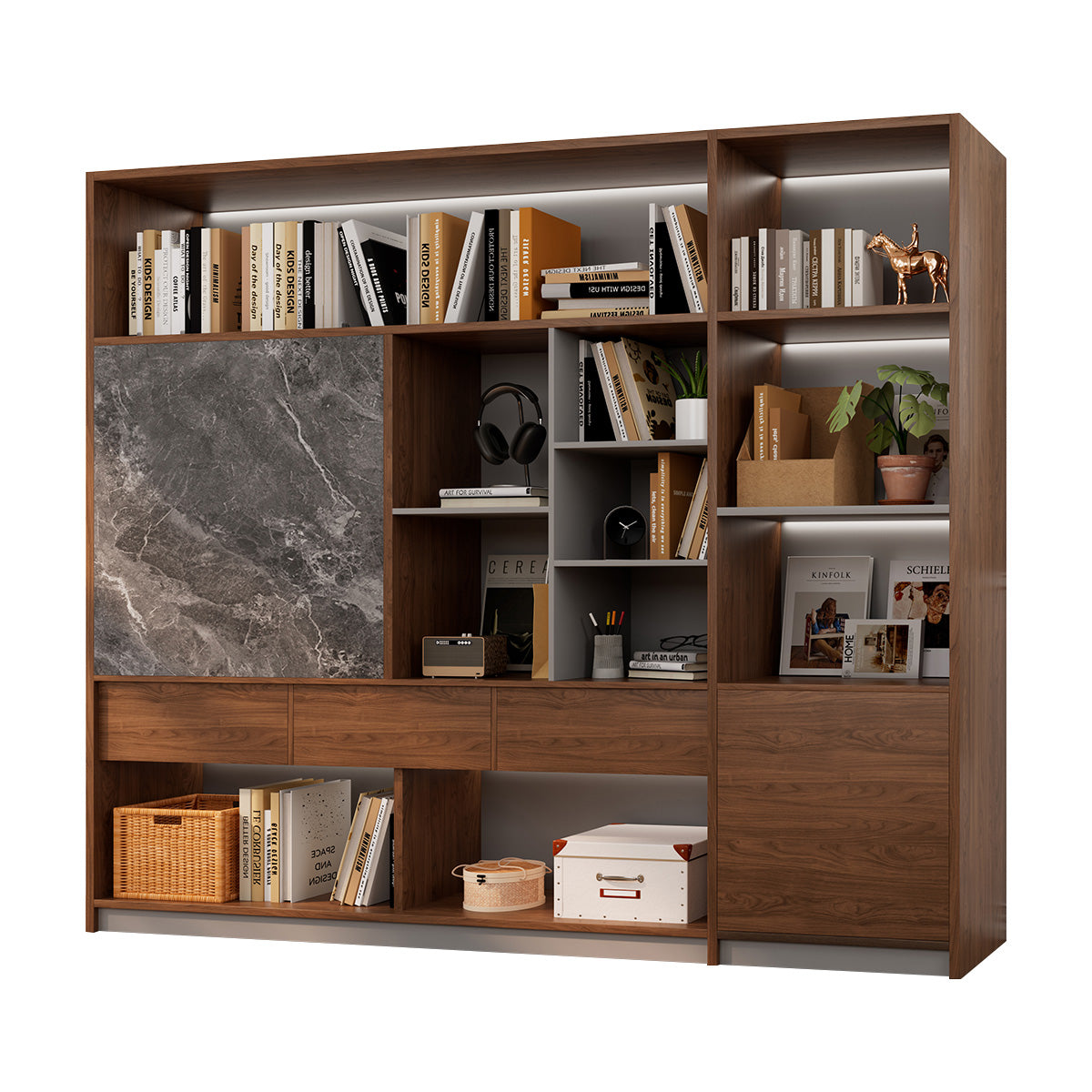 Modern Large-capacity File Cabinet with Sliding Doors for Office（Stock Items）