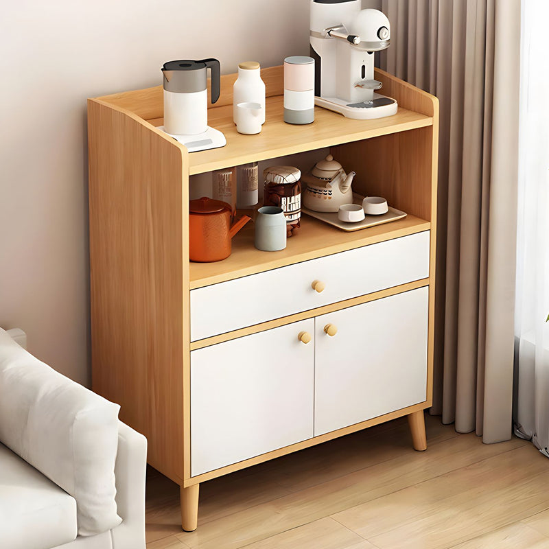 Refined Scratch-Resistant Sideboard with Open Storage and Drawers