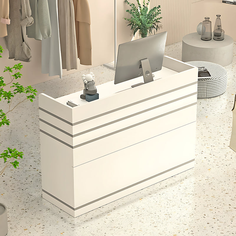 Sturdy Minimalist Reception Desk with Spacious Storage Design