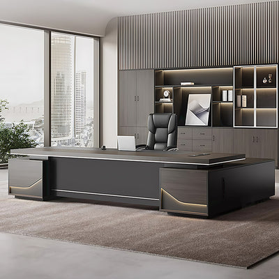 Stylish and Luxurious L-Shaped Executive Desk with Spacious Desktop Design