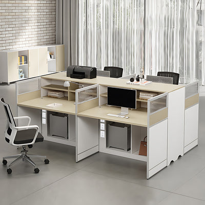 Stylish Ergonomic Office Desk with Semi-Transparent Partition Screen