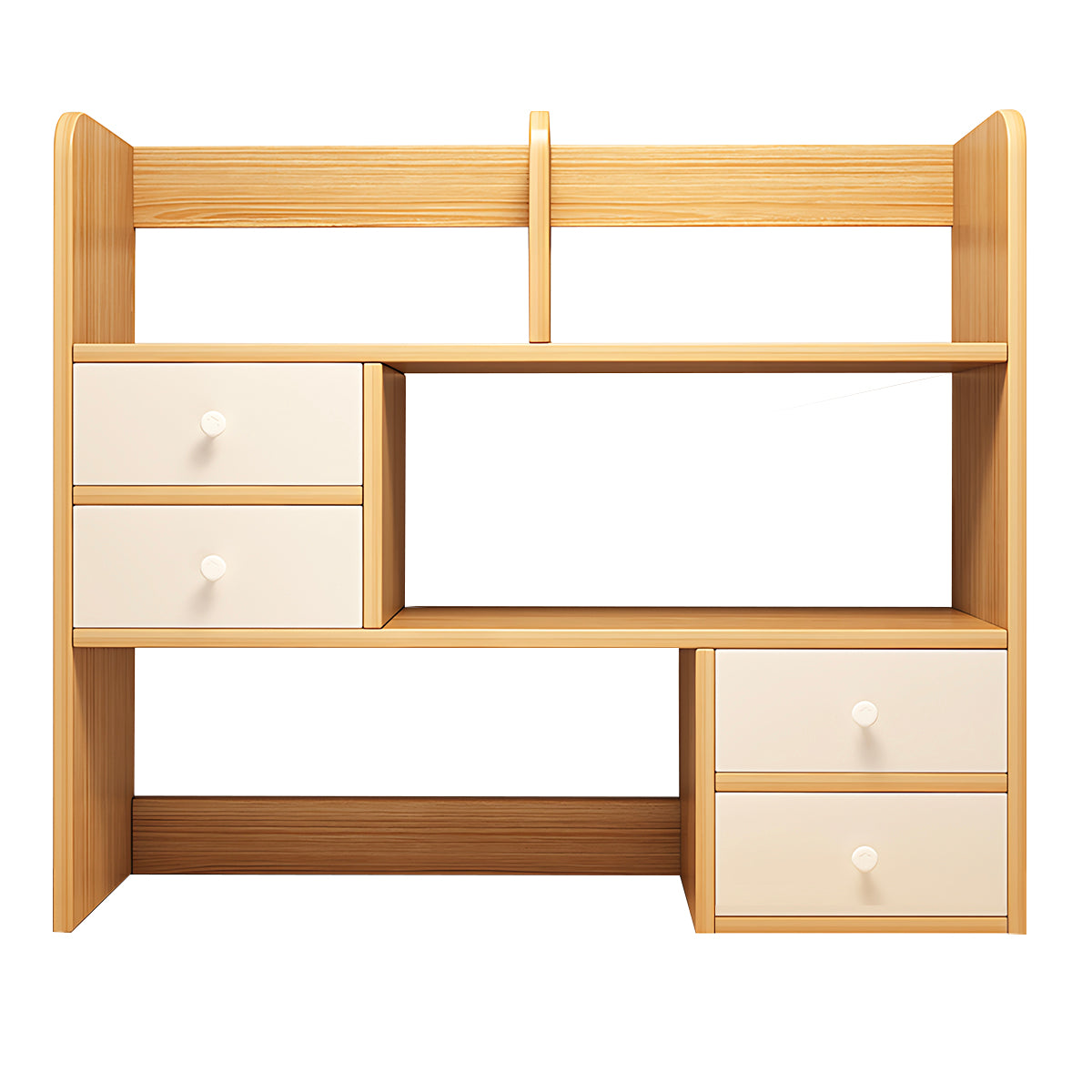 Modern Minimalist Engineered Wood Bookshelf with Open and Closed Storage