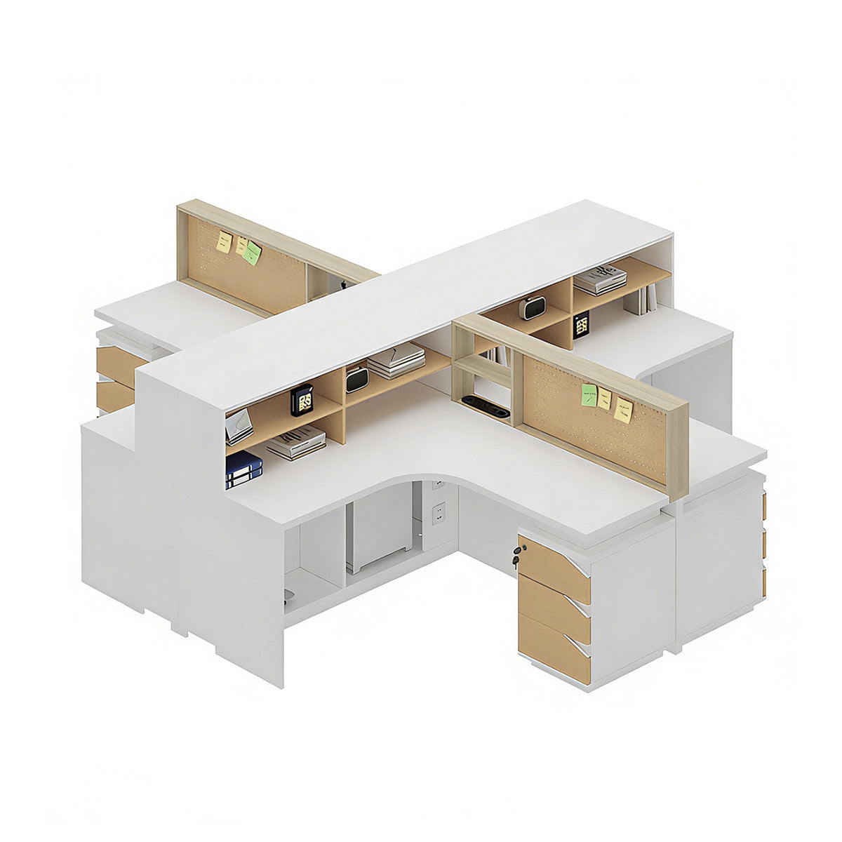 Modern Minimalist Office Desk with Built-In Outlets, Generous Storage, and Cable Management