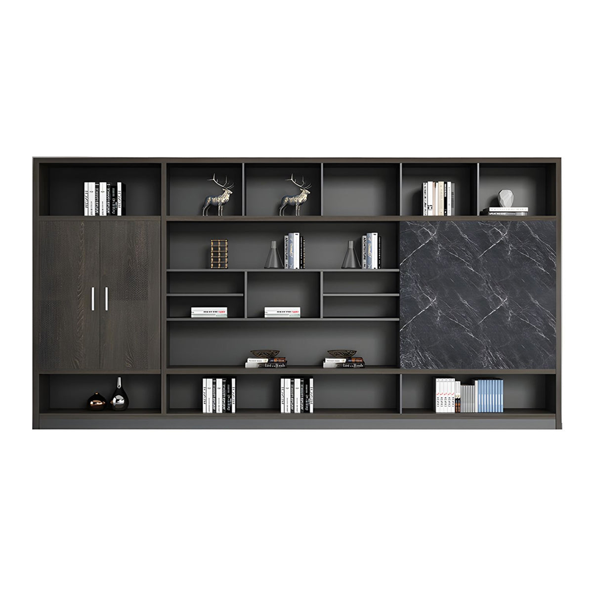 Stylish Storage Cabinet with Push-to-Open Compartments for Office