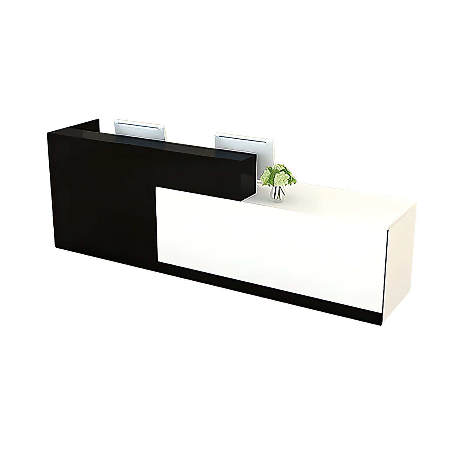 Alt Reception Modern Reception Desk 47–118 in Wide with Lockable Drawers & Marble To ...
