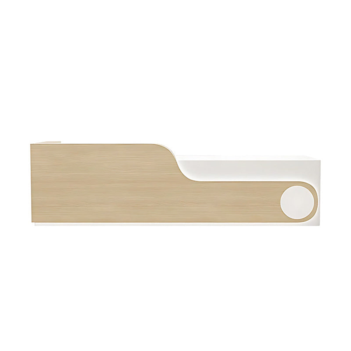 Reception Desk 39–118 in Wide with LED Accent Lighting, Lockable Drawers, Transaction Counter & Solid Wood