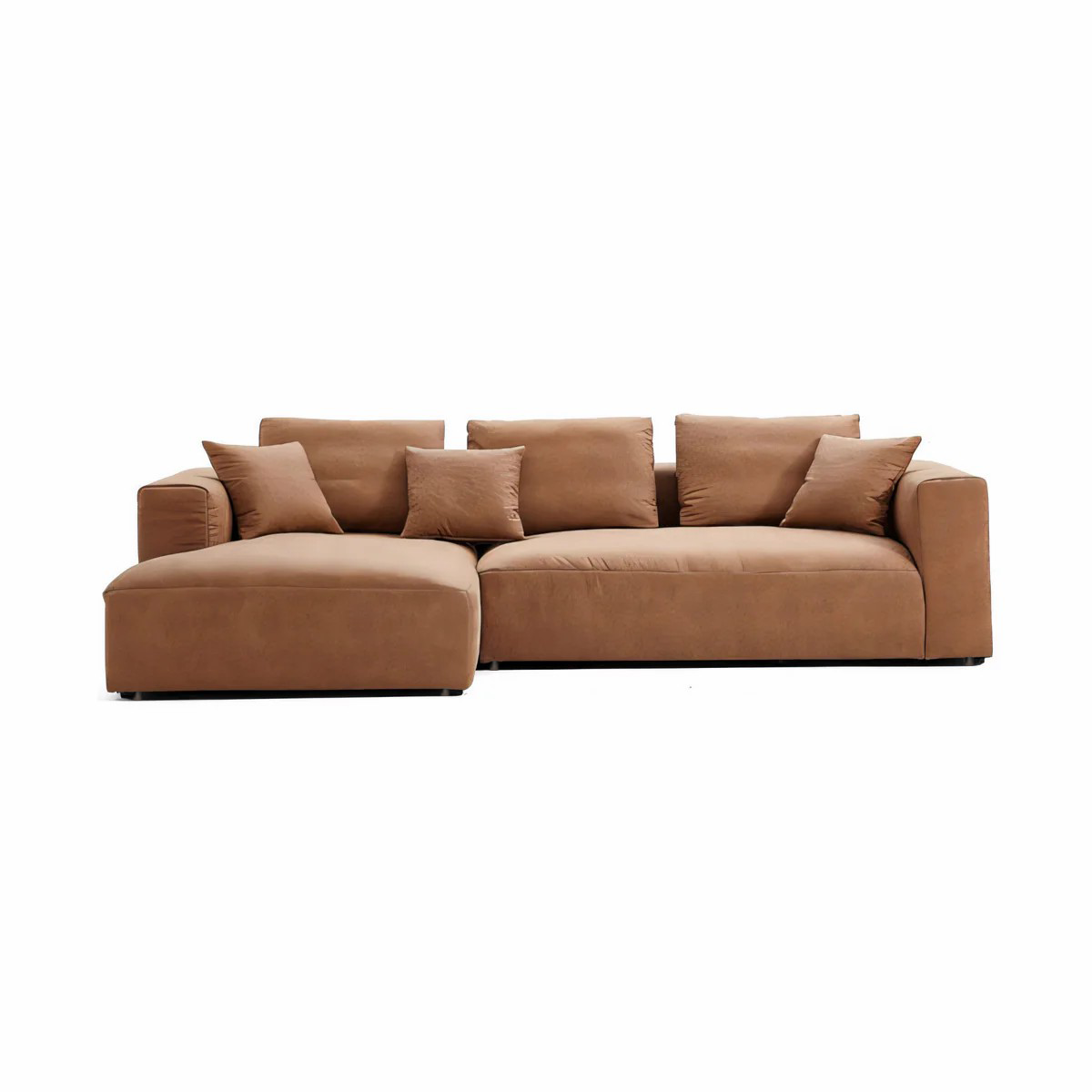 Minimalist Sectional Couch Brown Sofa