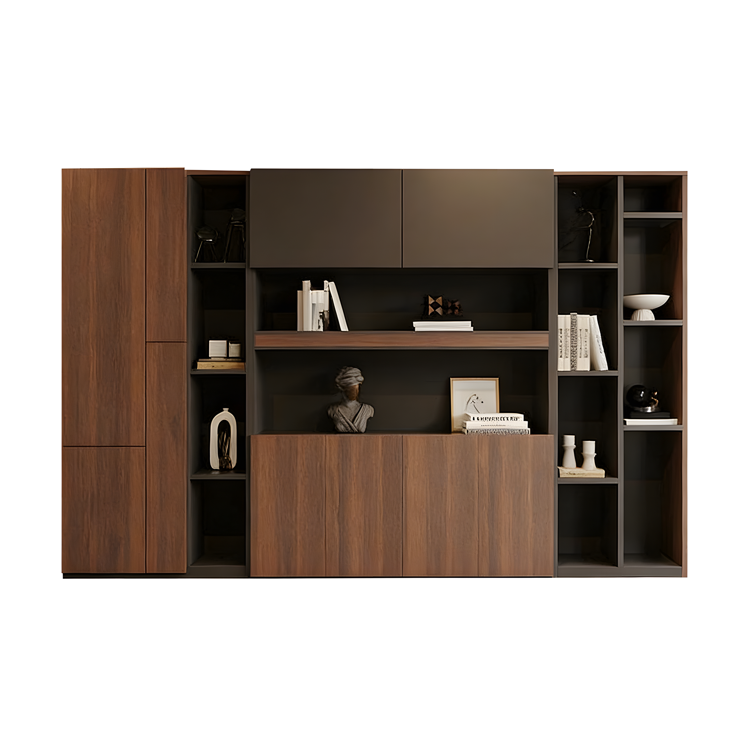 Sleek Executive Desk with Built-In Outlets & Double-Layer Storage