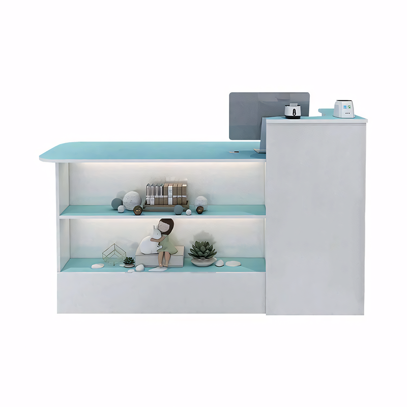 Modern  Reception Desk Retail Counter with Display Shelf（East Coast）