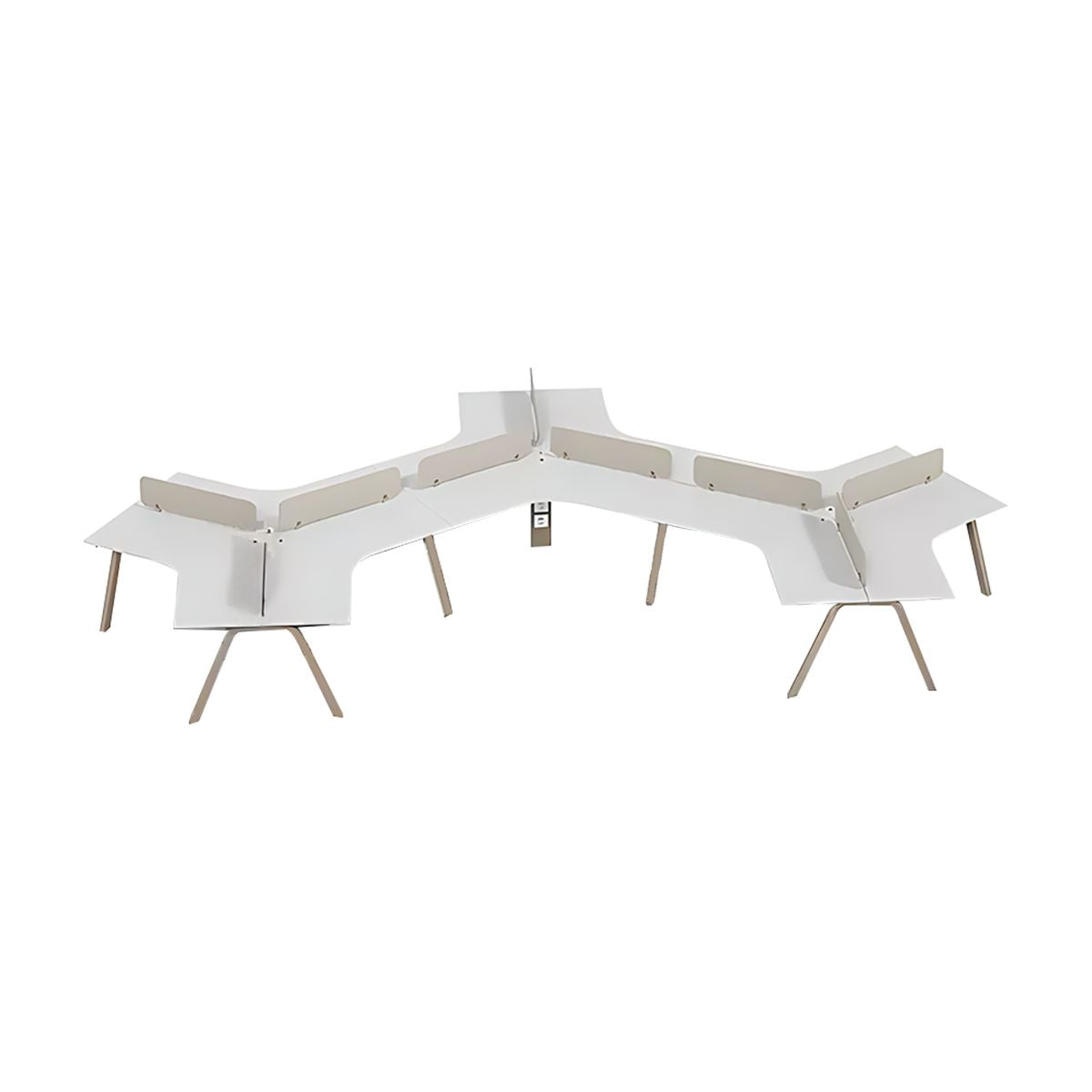Office Desk, Khaki + White, Khaki + White finish, L193" x W154" x H30", for executive office workspace, modern executive office furniture