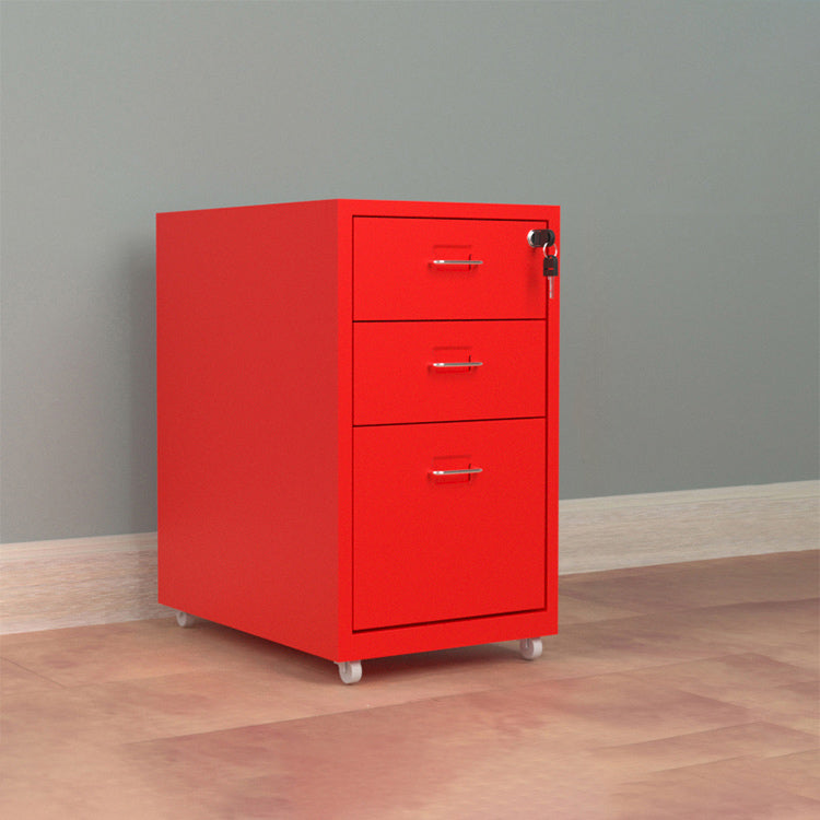 Metal Office Cabinet with Lockable Drawers for Files and Storage
