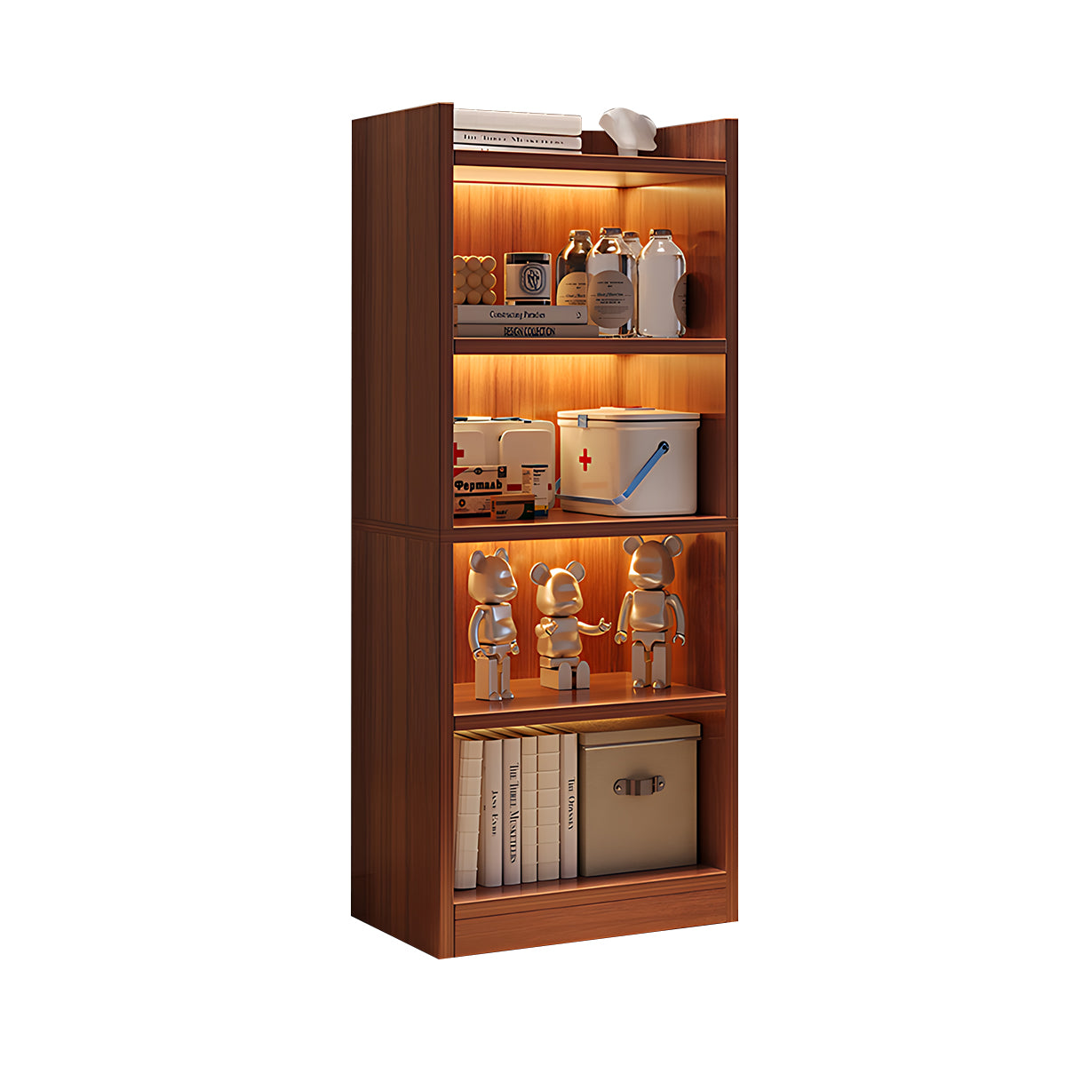 Contemporary Floor-Standing Bookshelf with Sturdy Space-Saving Design