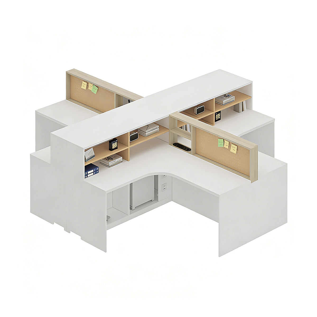 Modern Minimalist Office Desk with Built-In Outlets, Generous Storage, and Cable Management