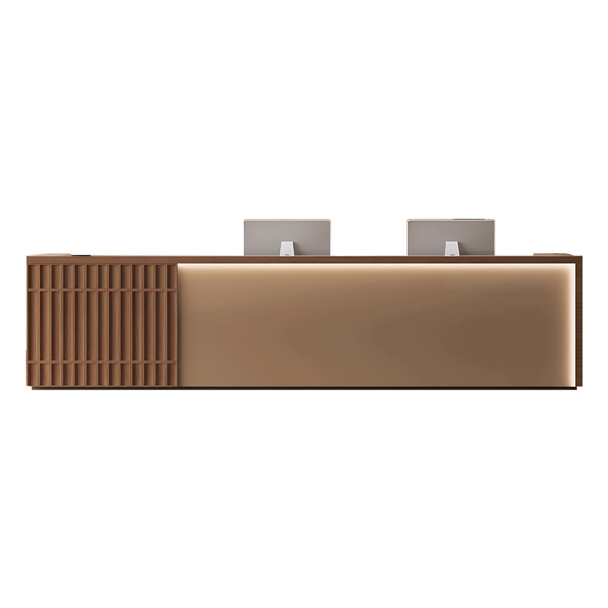 Chinese Style Reception Desk with Double Storage Layers for Offices and Cafes