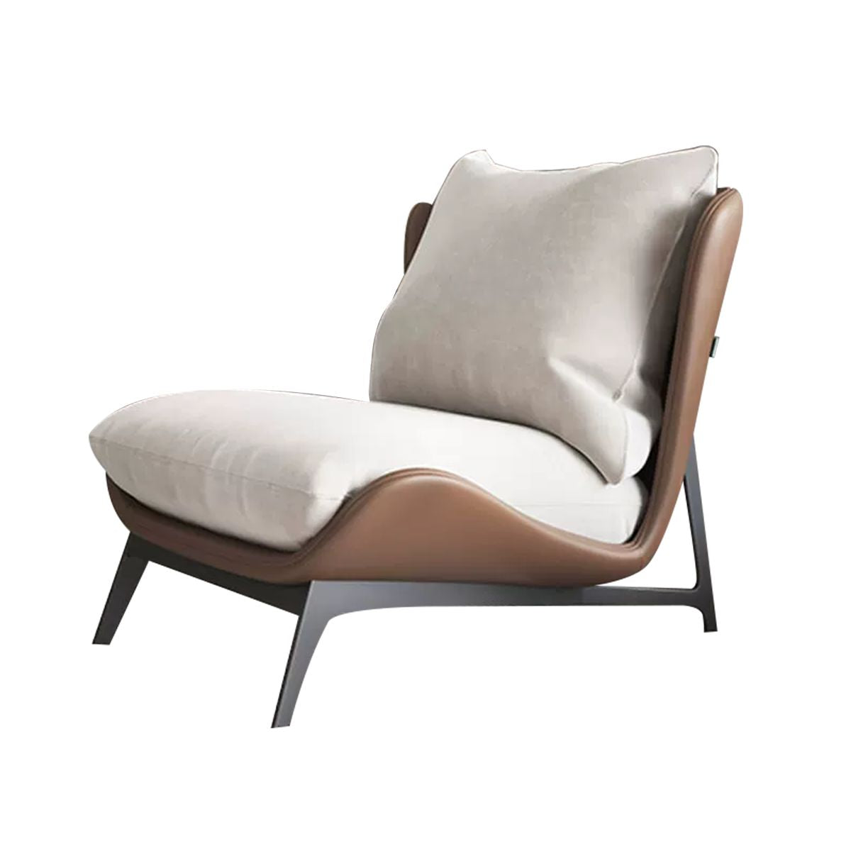 Italian-Style Accent Chair with Metal Legs
