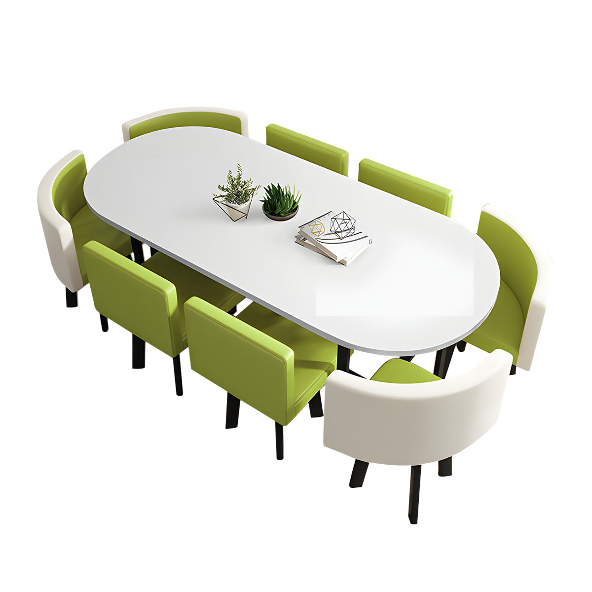 Oval White Conference Table Simple Modern