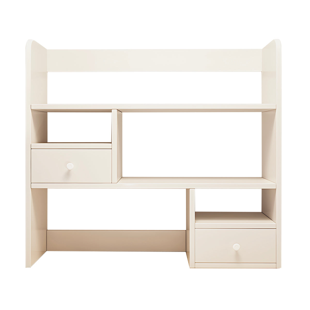 Modern Minimalist Engineered Wood Bookshelf with Open and Closed Storage