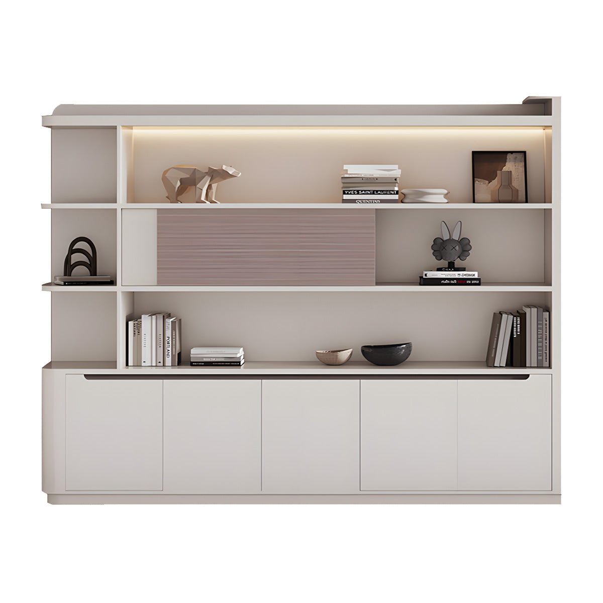 Durable Eco-Friendly Storage Cabinet with Open Shelves for Office