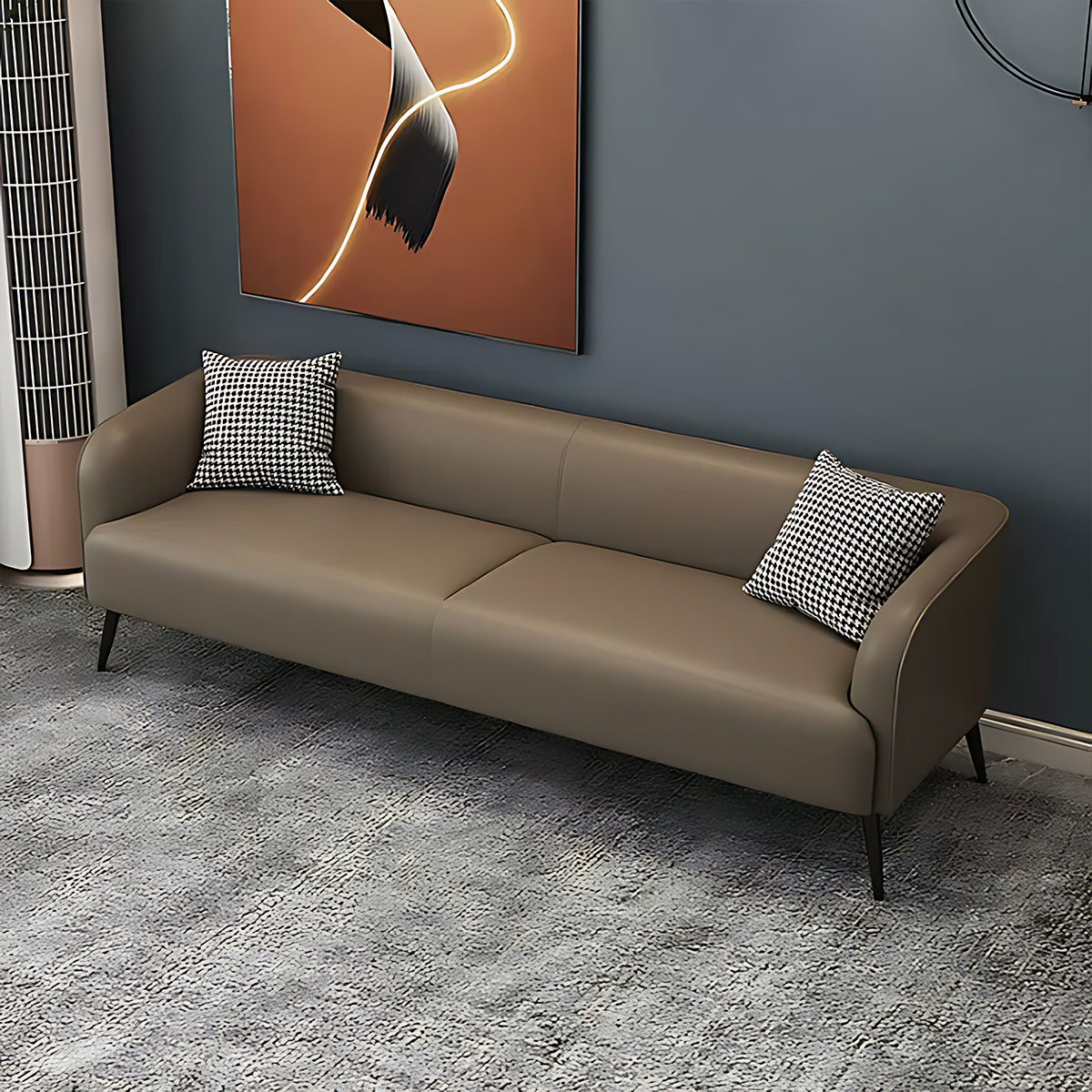 Modern Minimalist Leather Sofa, Double and Triple Seater