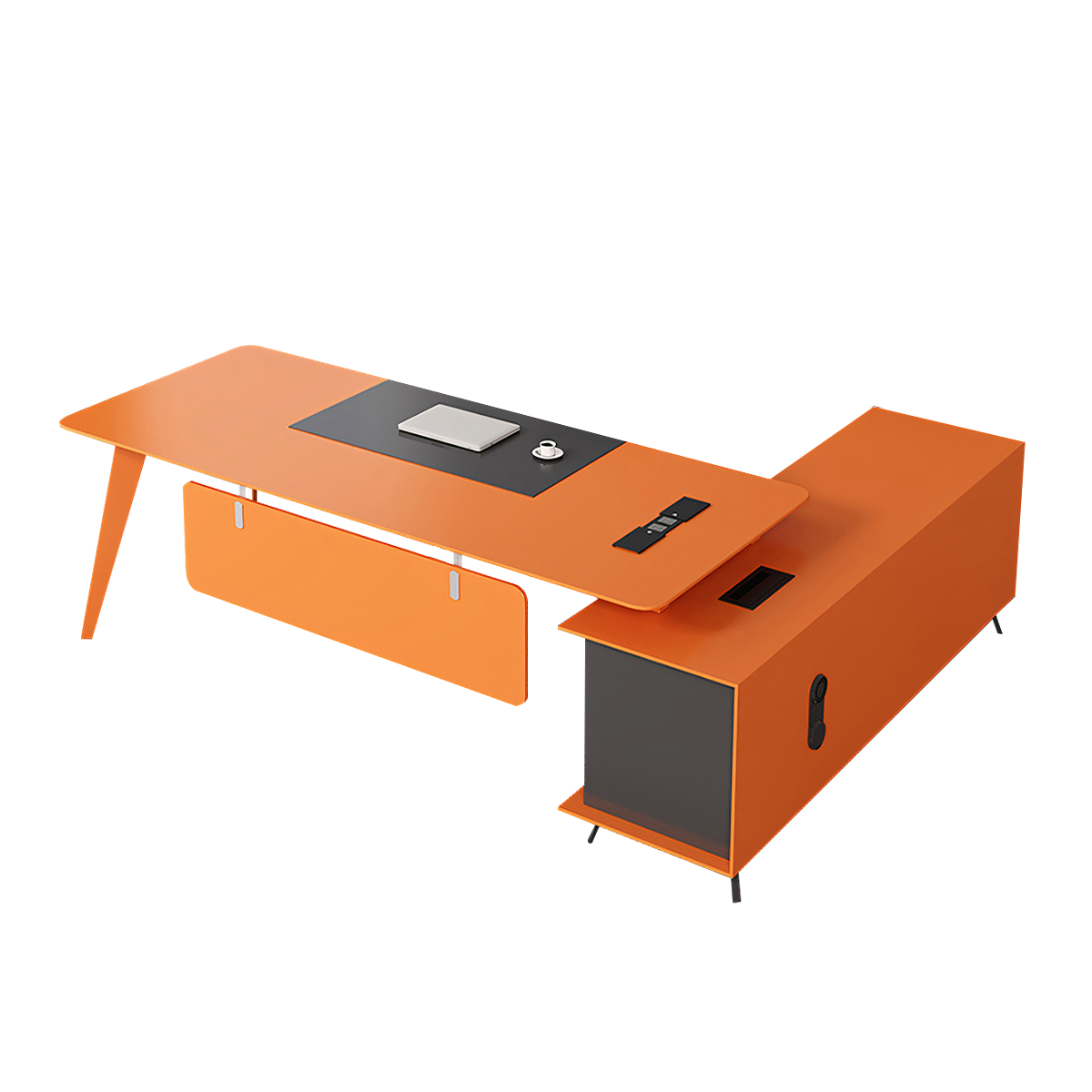 Simple Modern Light Luxury Orange Lacquer President Boss Office Desk