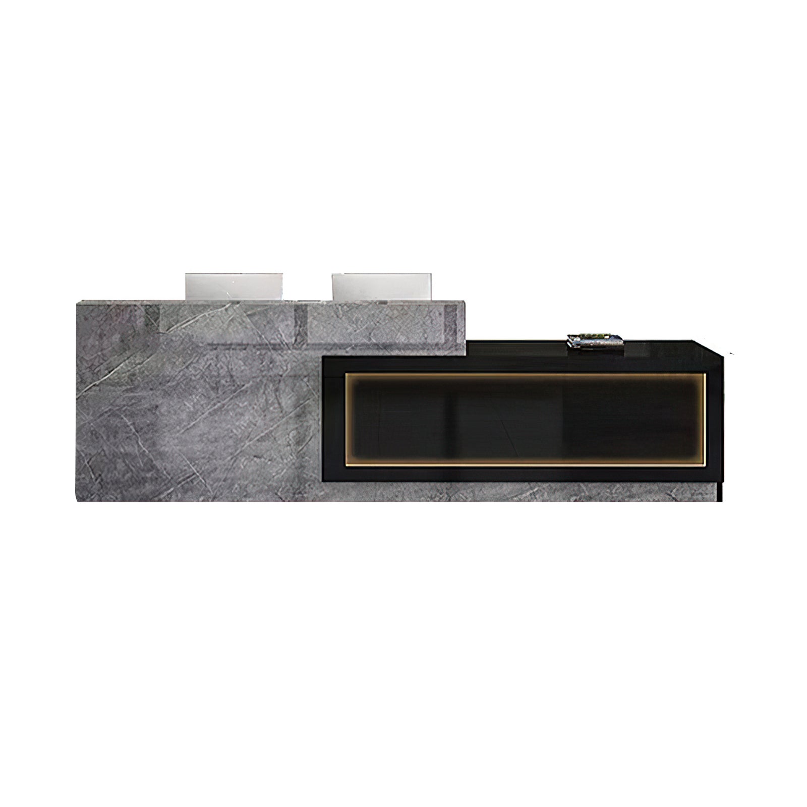 Modern and Minimalist High-Space Utilization Reception Desk with Exquisite LED Light Design（Stock Items）