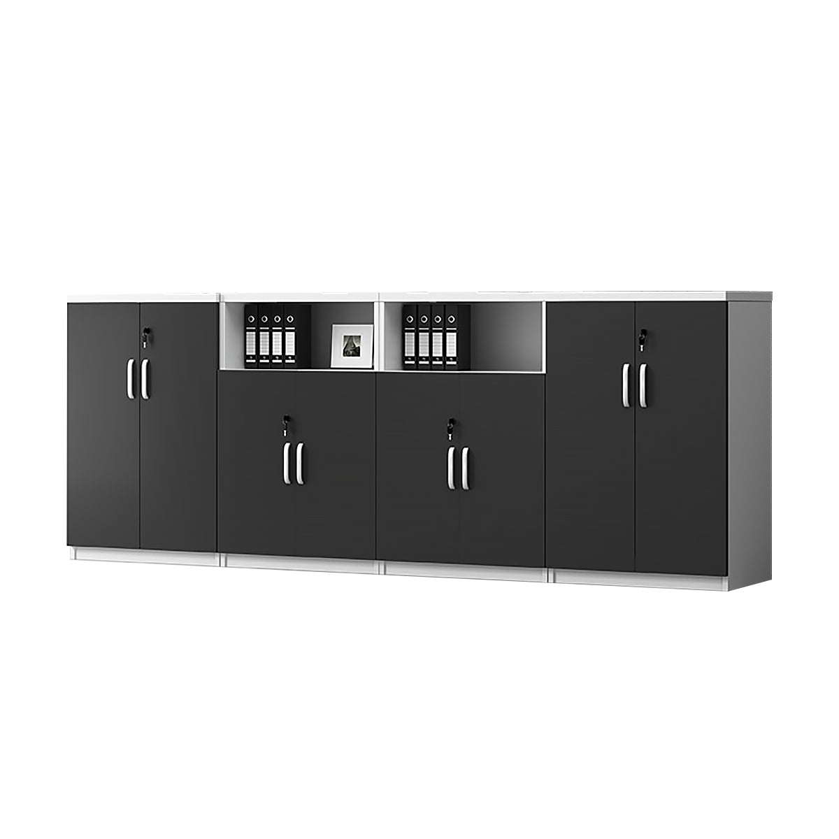 Modern Minimalist Moisture-Resistant Storage Cabinet with Compartments and Lockable Design