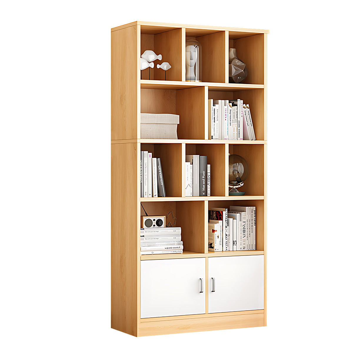 Minimalist Wooden Floor-Standing Bookshelf with Open Storage