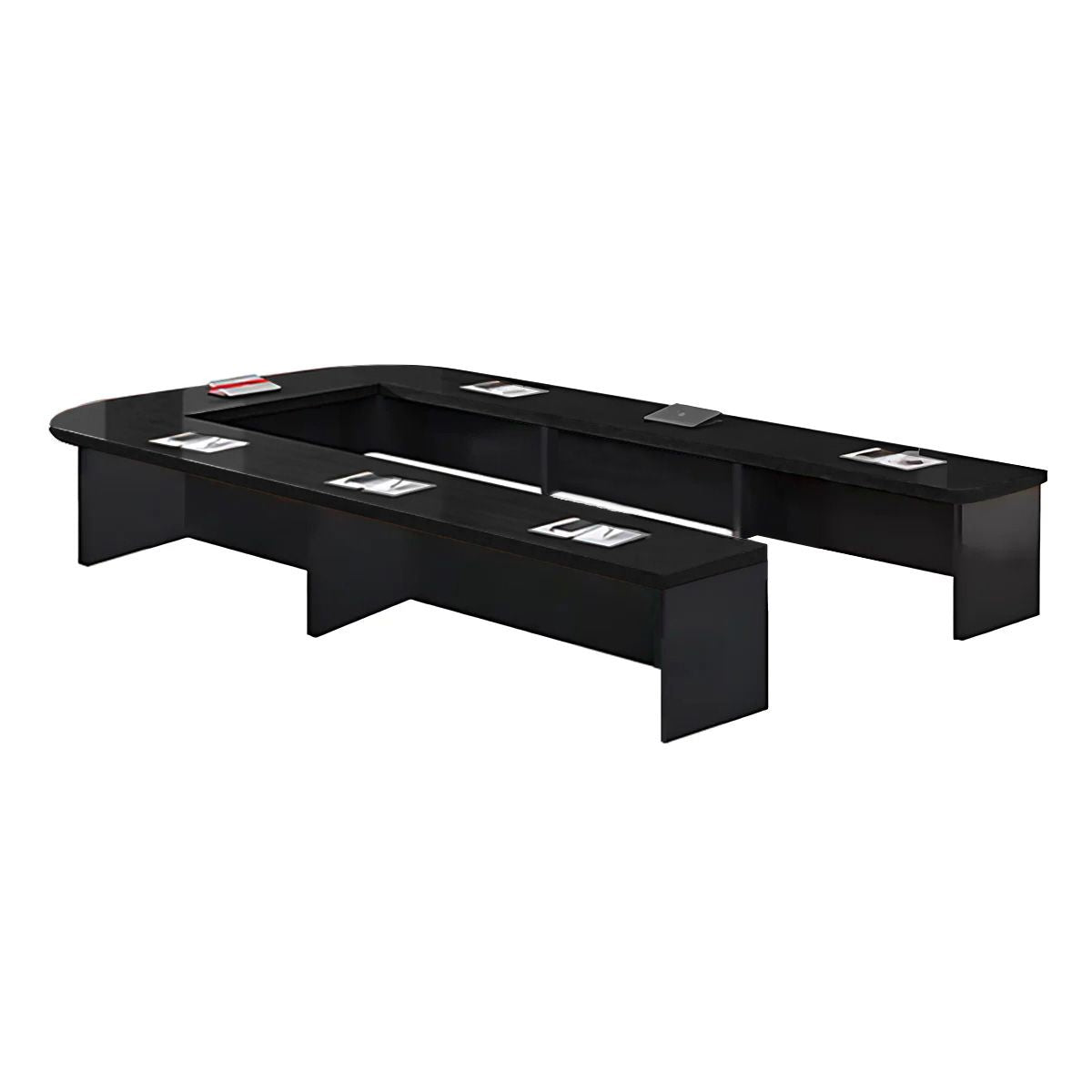 U-Shaped Conference Table 94–299 in Wide (8–25 ft) for 6–24 People with Built-In Power Outlets