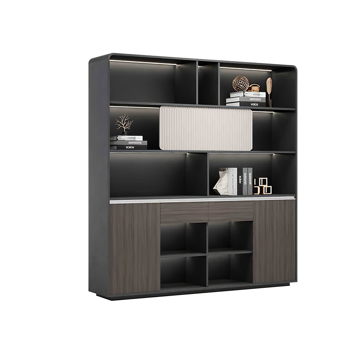 Executive Desk, matching file cabinet, L63" x W16" x H79", for executive office workspace, modern executive office furniture