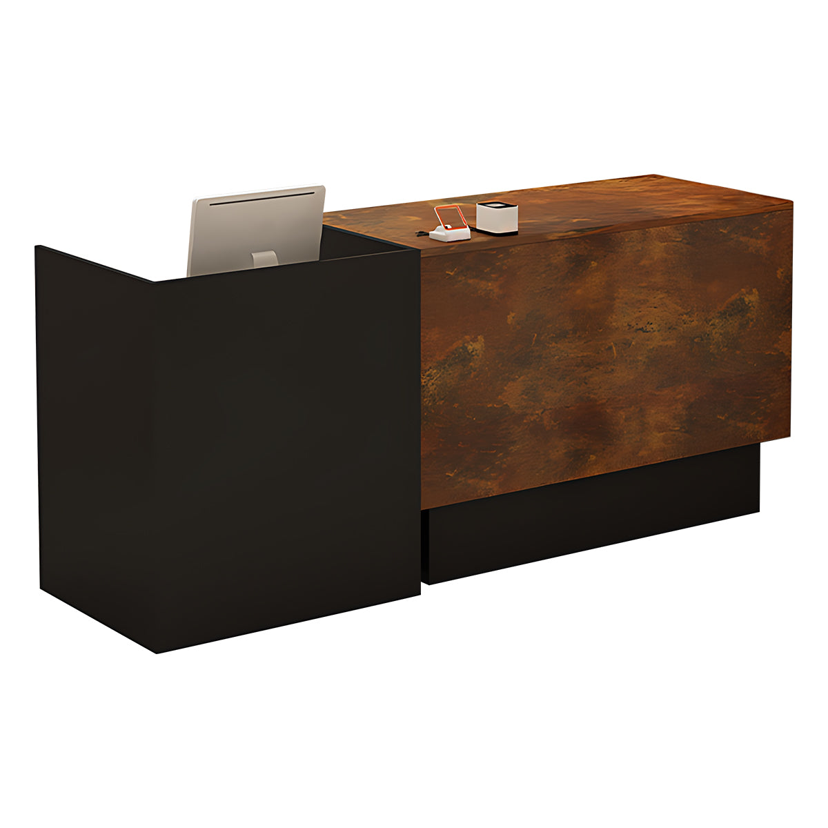 Minimalist Modern Reception Desk with Thickened Desktop and Sturdy Construction