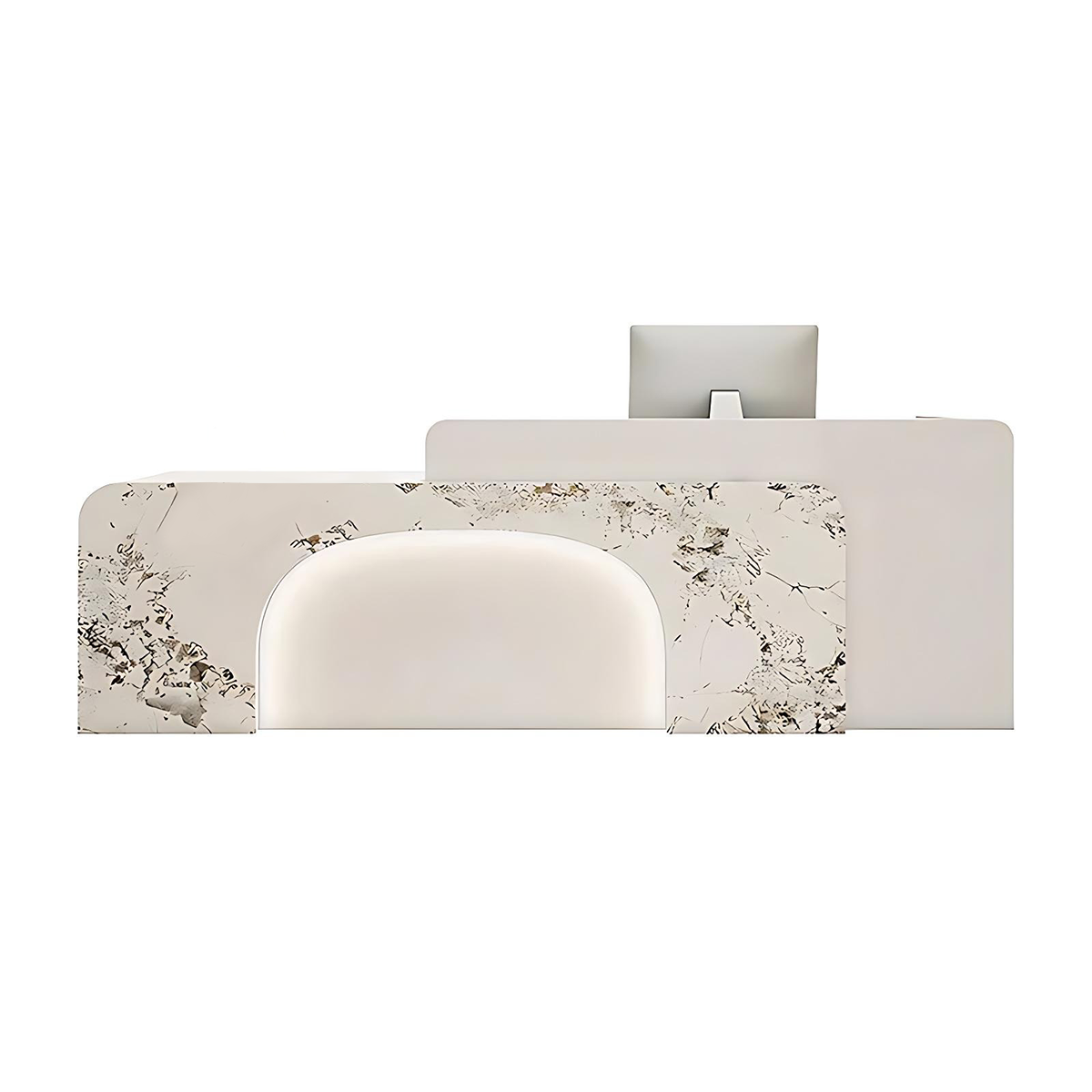 Reception Desk Minimalist Eco Friendly E1 Panel Sturdy Rounded Edge