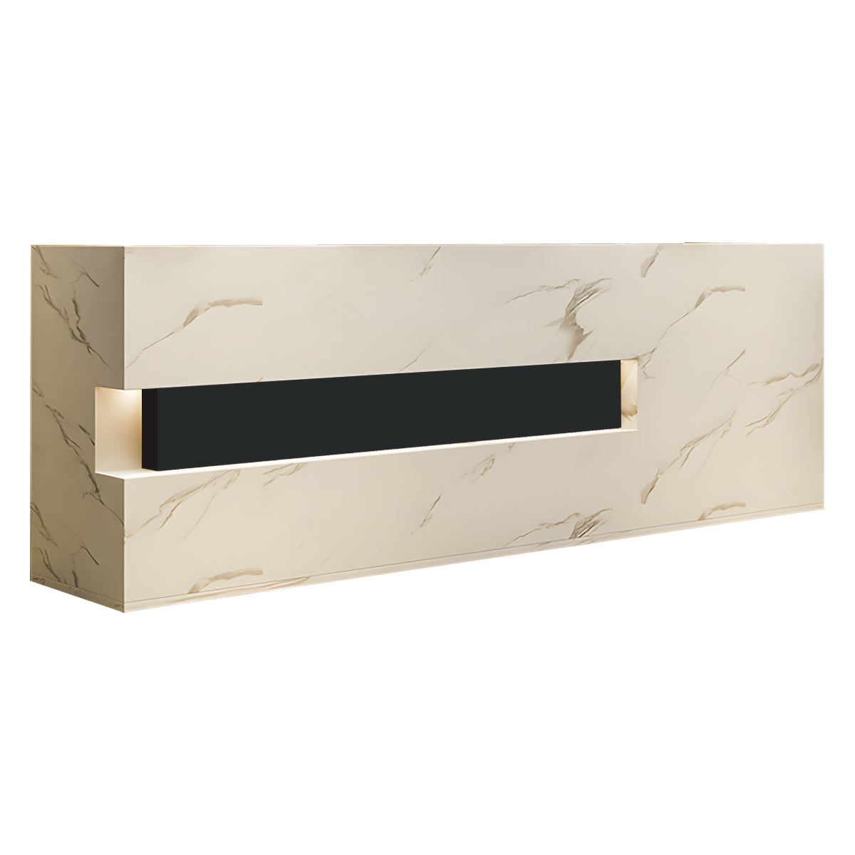 Reception Desk, White Textured, White Textured finish, L59" x W24" x H39", for reception area or front office, commercial reception furniture