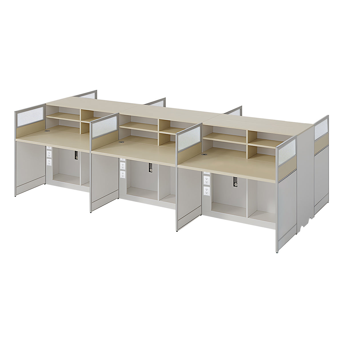 Stylish Ergonomic Office Desk with Semi-Transparent Partition Screen