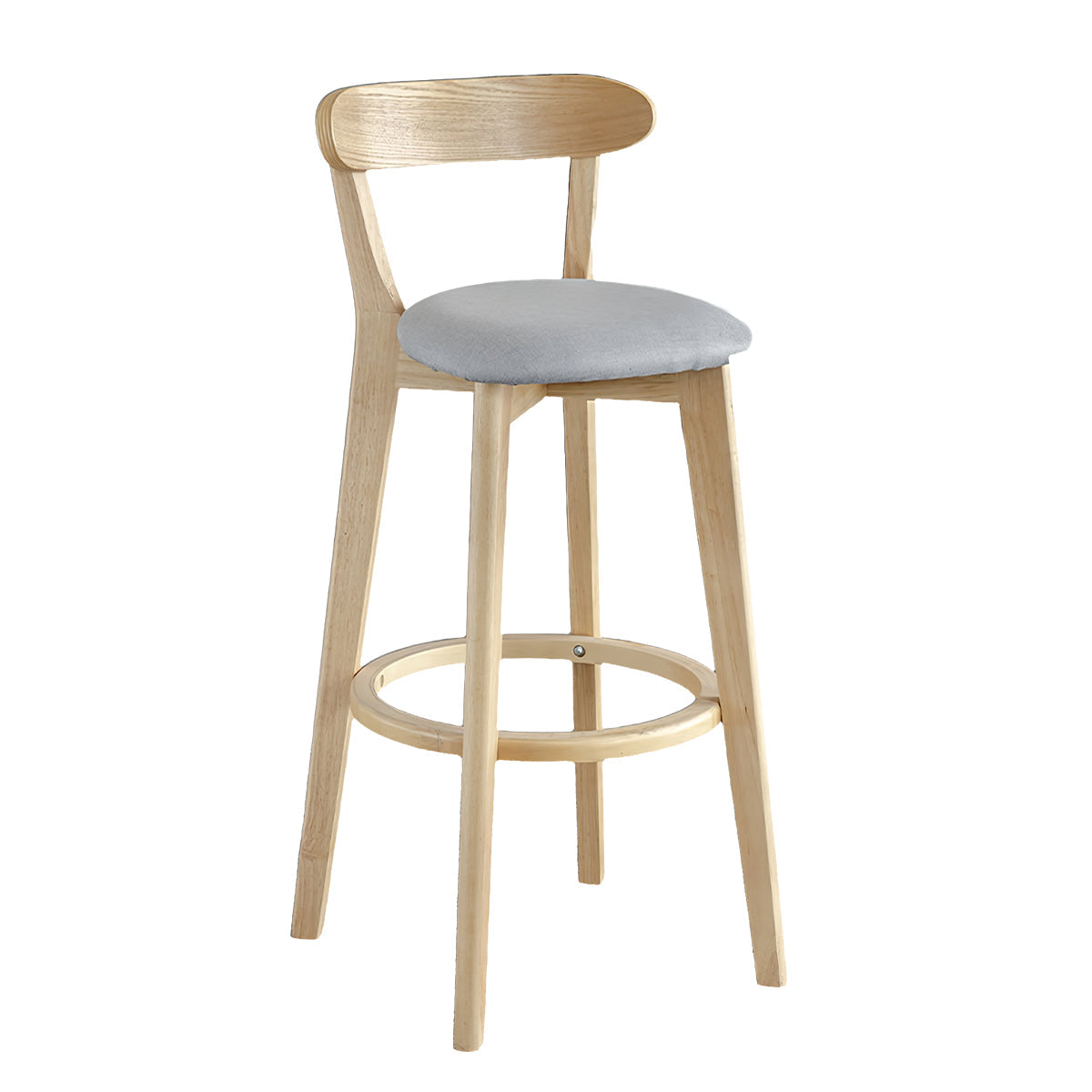 Stylish Solid Wood Home Bar Stool with Backrest Design