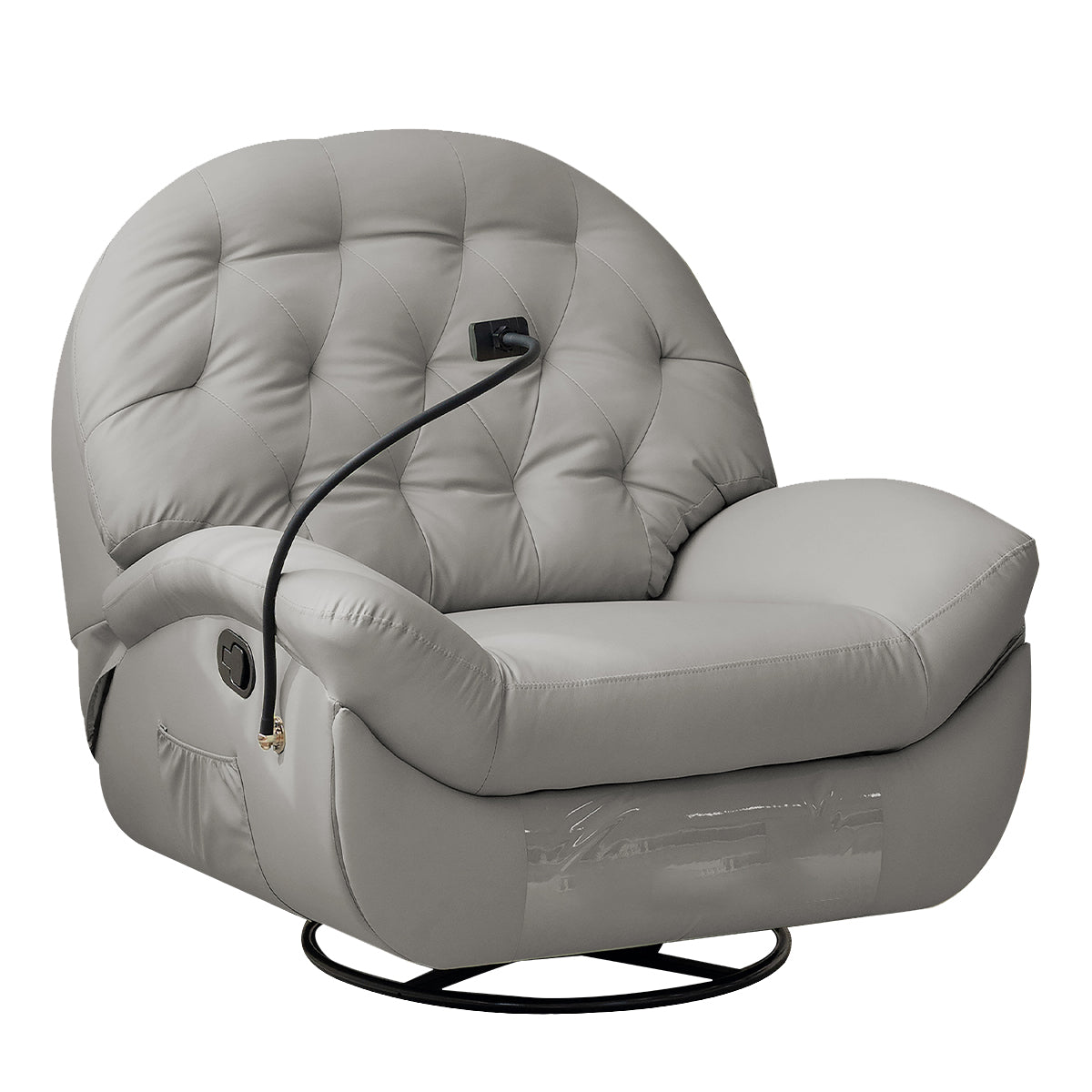 Half-Round Backrest Recliner Sofa with Phone Holder
