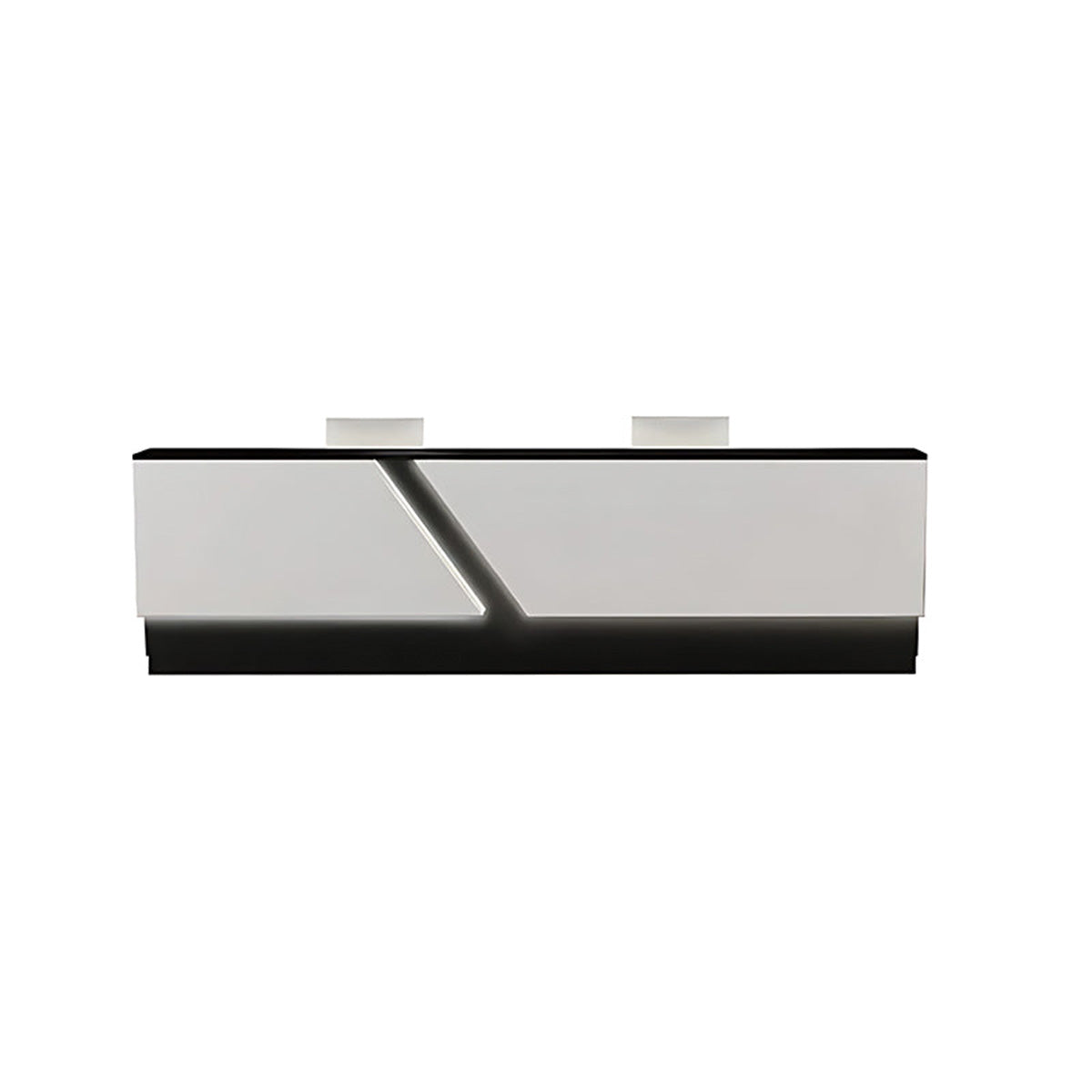 Reception Desk 39–87 in Wide with Ample Storage & Metal Base
