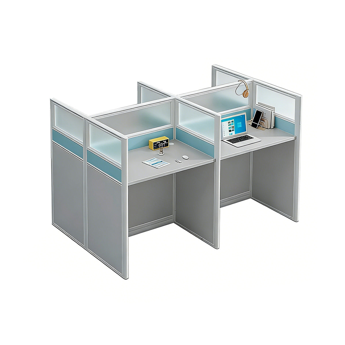 Workstation Desk with Divider Panels Eco-Friendly Sturdy Modular