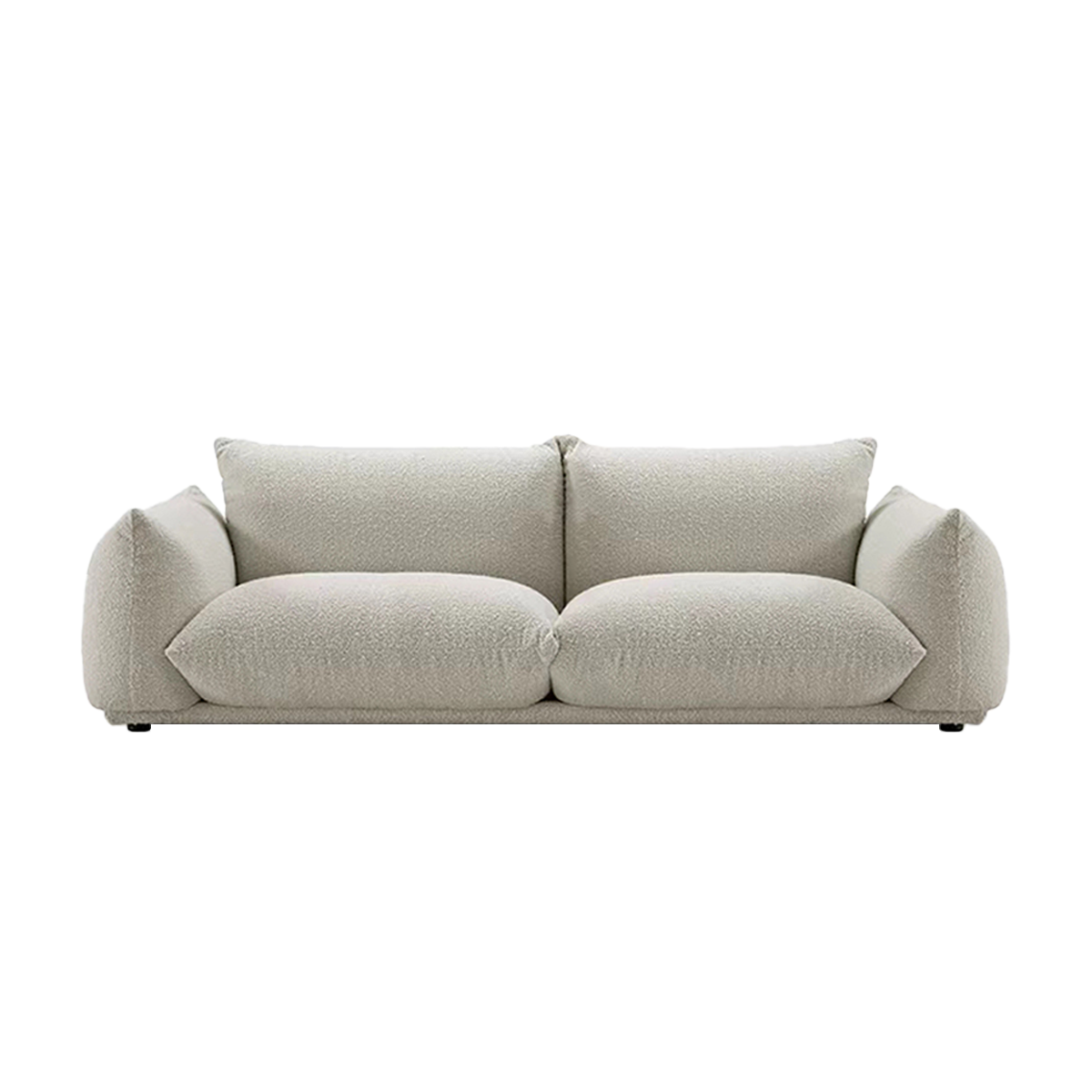 Modern Minimalist White Fabric Sofa with Backrest