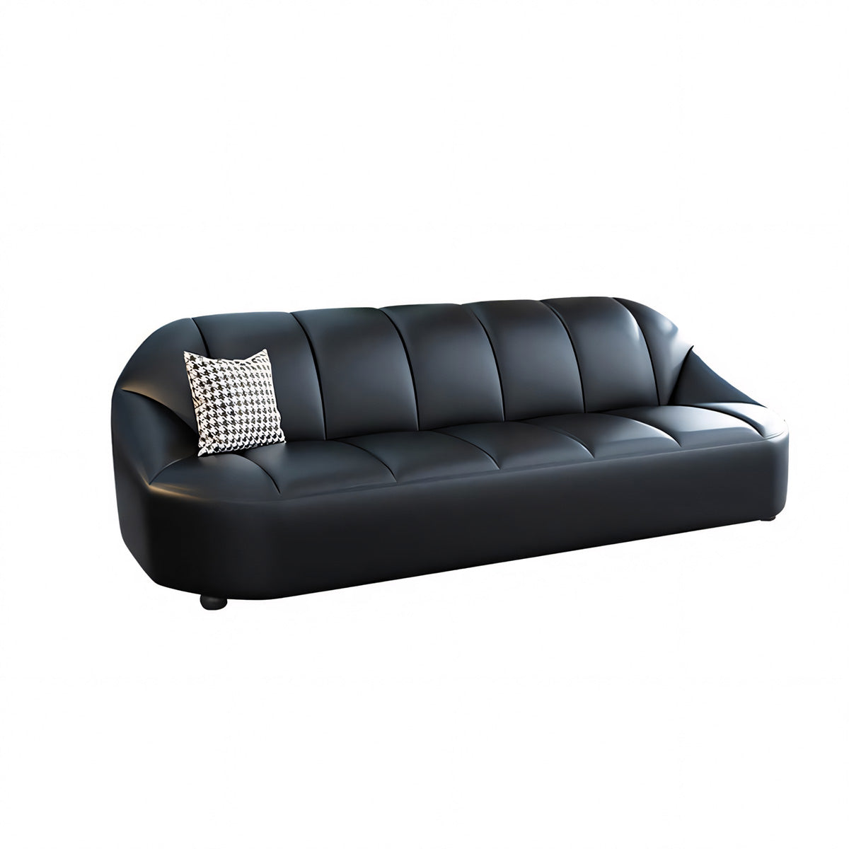 Minimalist and Elegant Office Sofa, Thickened Western Leather, Three Seater