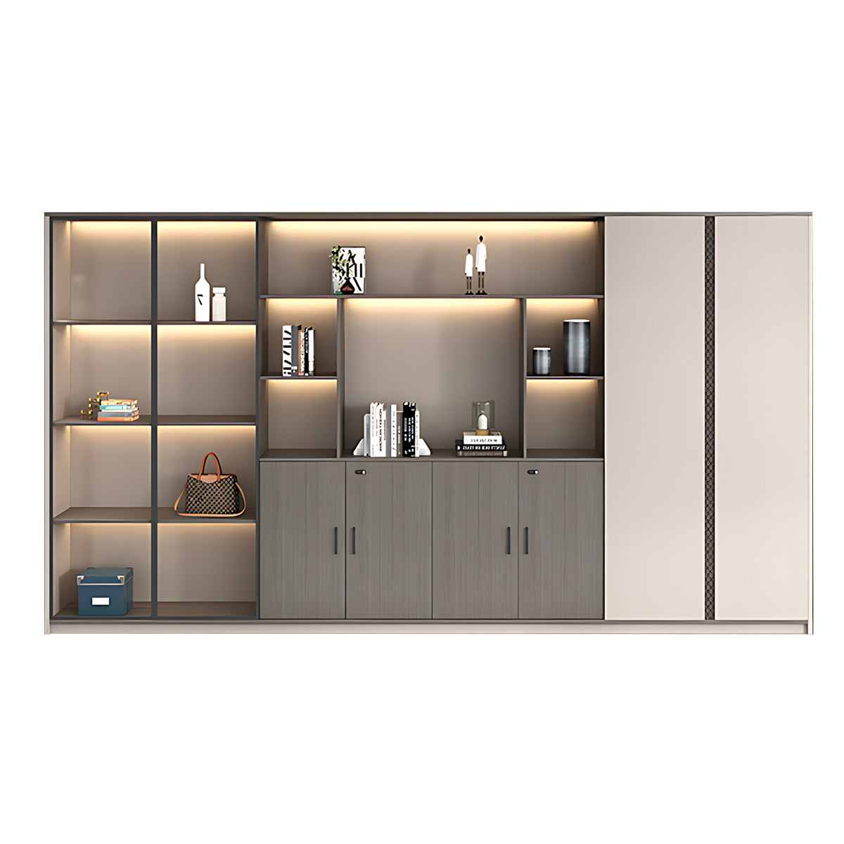 Secure Multi-Functional Storage Cabinet with LED for Office & Home