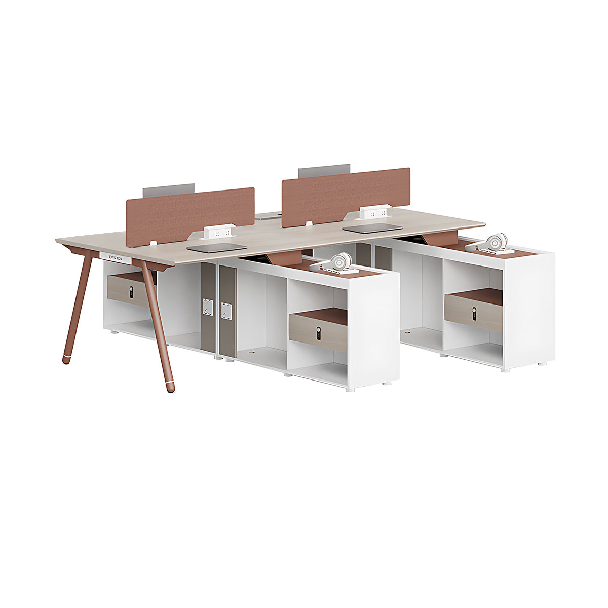 Stylish and Practical Office Staff Desk with Privacy Panel