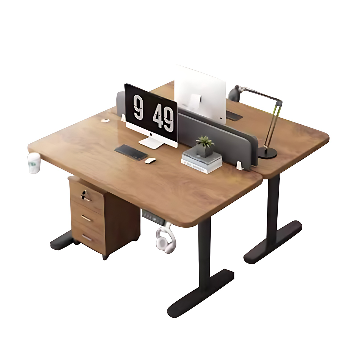 Premium Smart Height Adjustable Desk with Sturdy Steel Frame and Privacy Panel