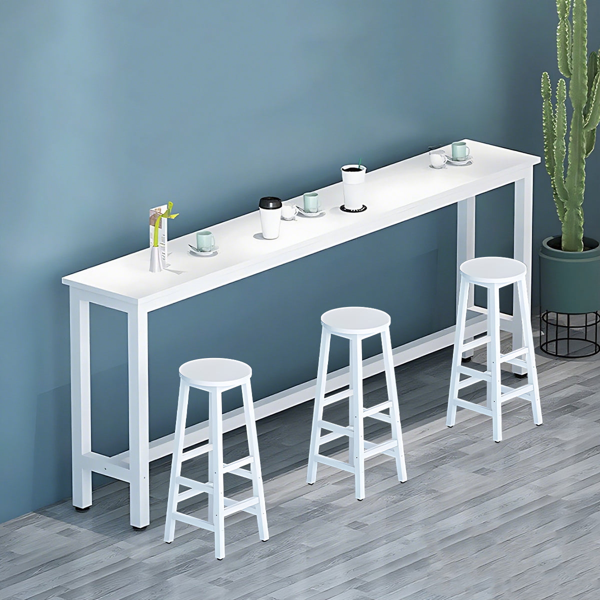 Solid Wood Bar Table Narrow Long Bar Top Table