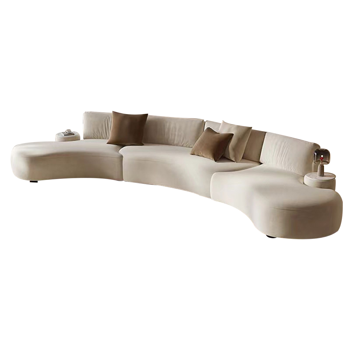 Beige Italian-Style Sofa with Backrest Design