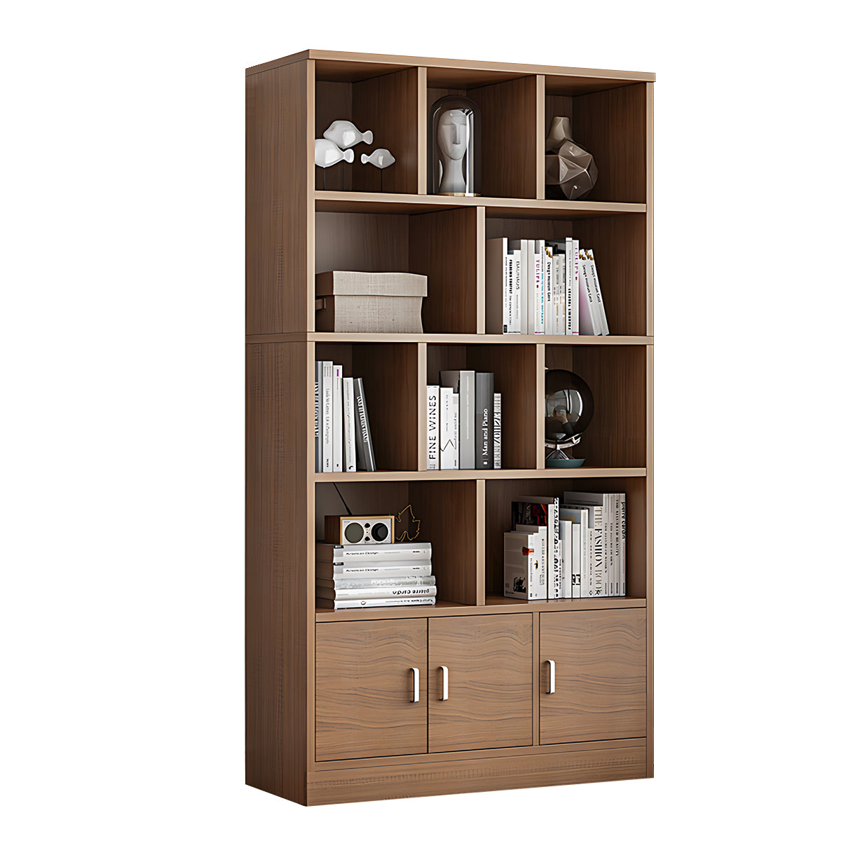 Minimalist Wooden Floor-Standing Bookshelf with Open Storage