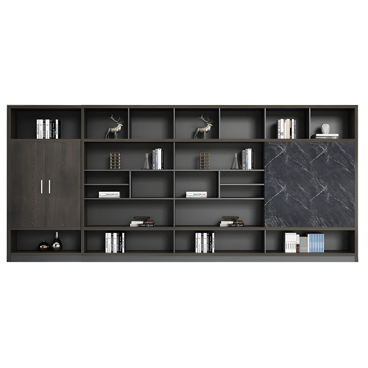Stylish Storage Cabinet with Push-to-Open Compartments for Office